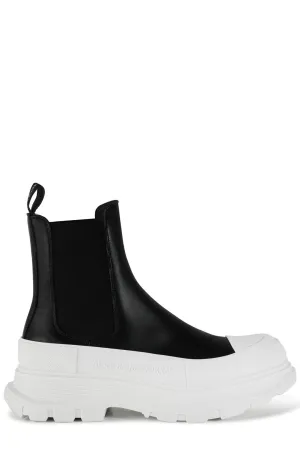 Alexander McQueen Logo Embossed Ankle Boots