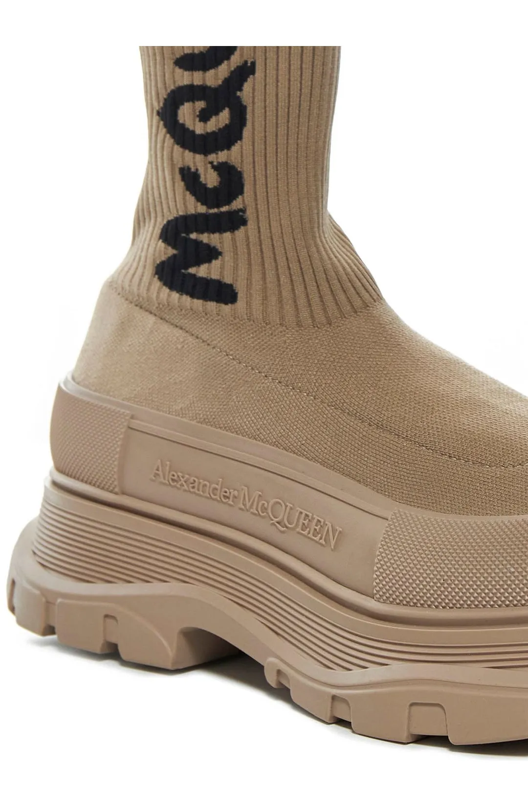 Alexander McQueen Logo Printed Sock-Style Boots