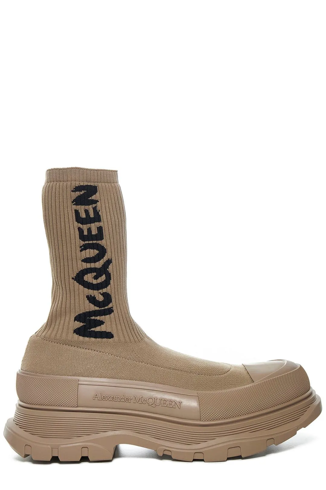 Alexander McQueen Logo Printed Sock-Style Boots