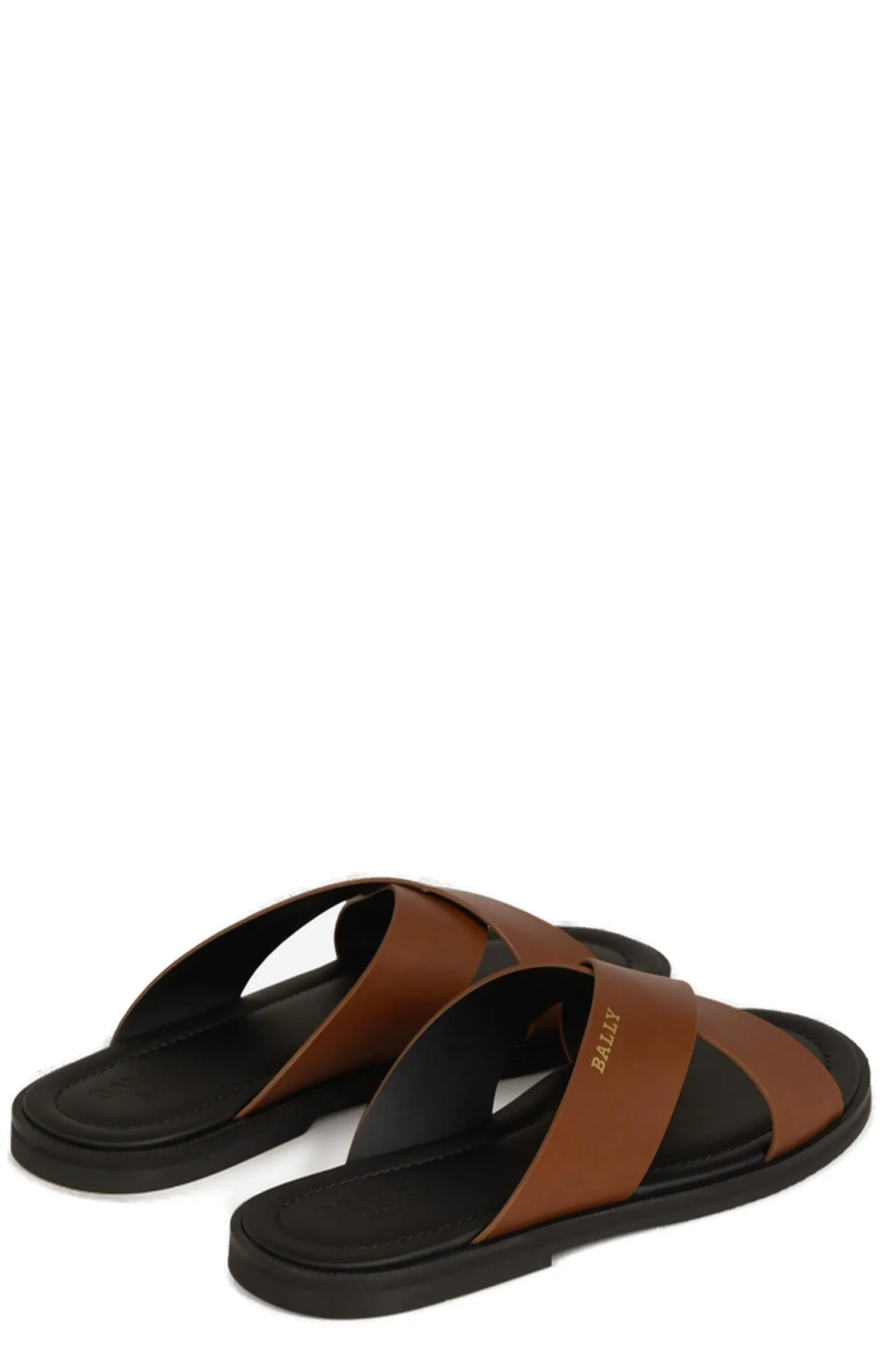 Bally Jair Cross Strap Logo Embossed Sandals