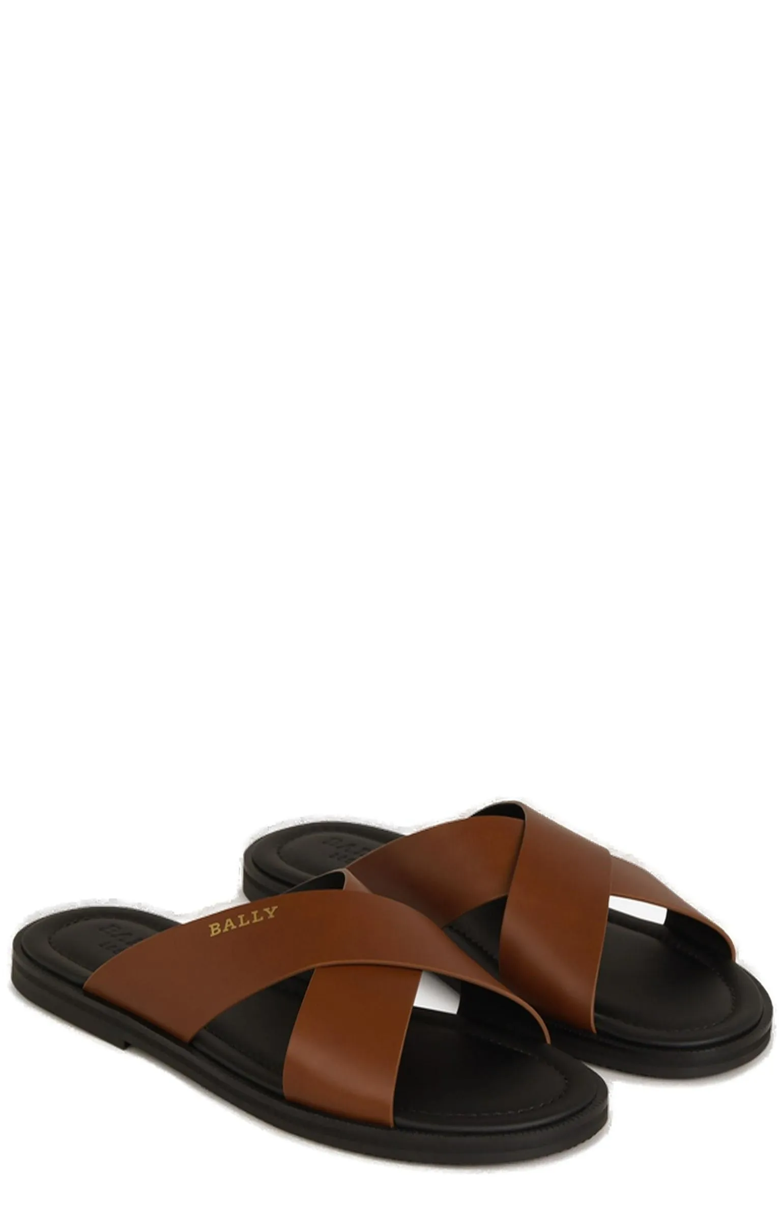 Bally Jair Cross Strap Logo Embossed Sandals