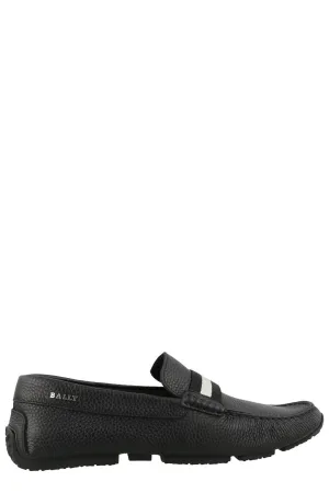 Bally Logo Plaque Crossover Strap Loafers