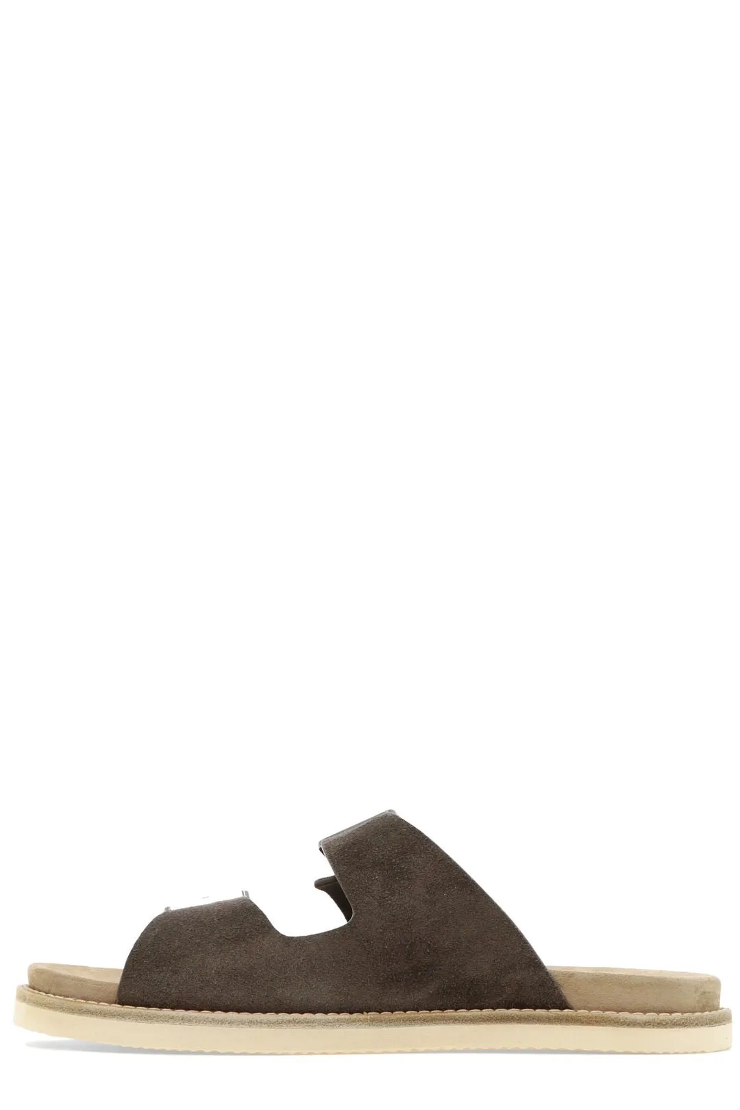 Brunello Cucinelli Open Toe Buckle Slides