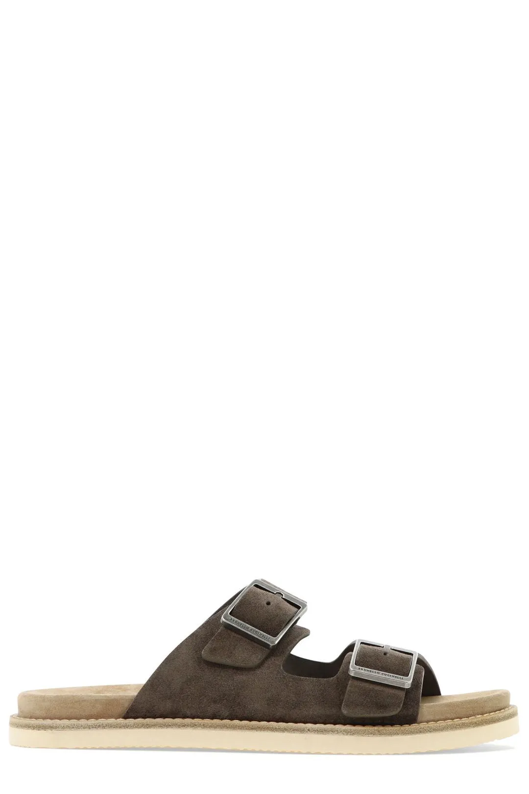 Brunello Cucinelli Open Toe Buckle Slides