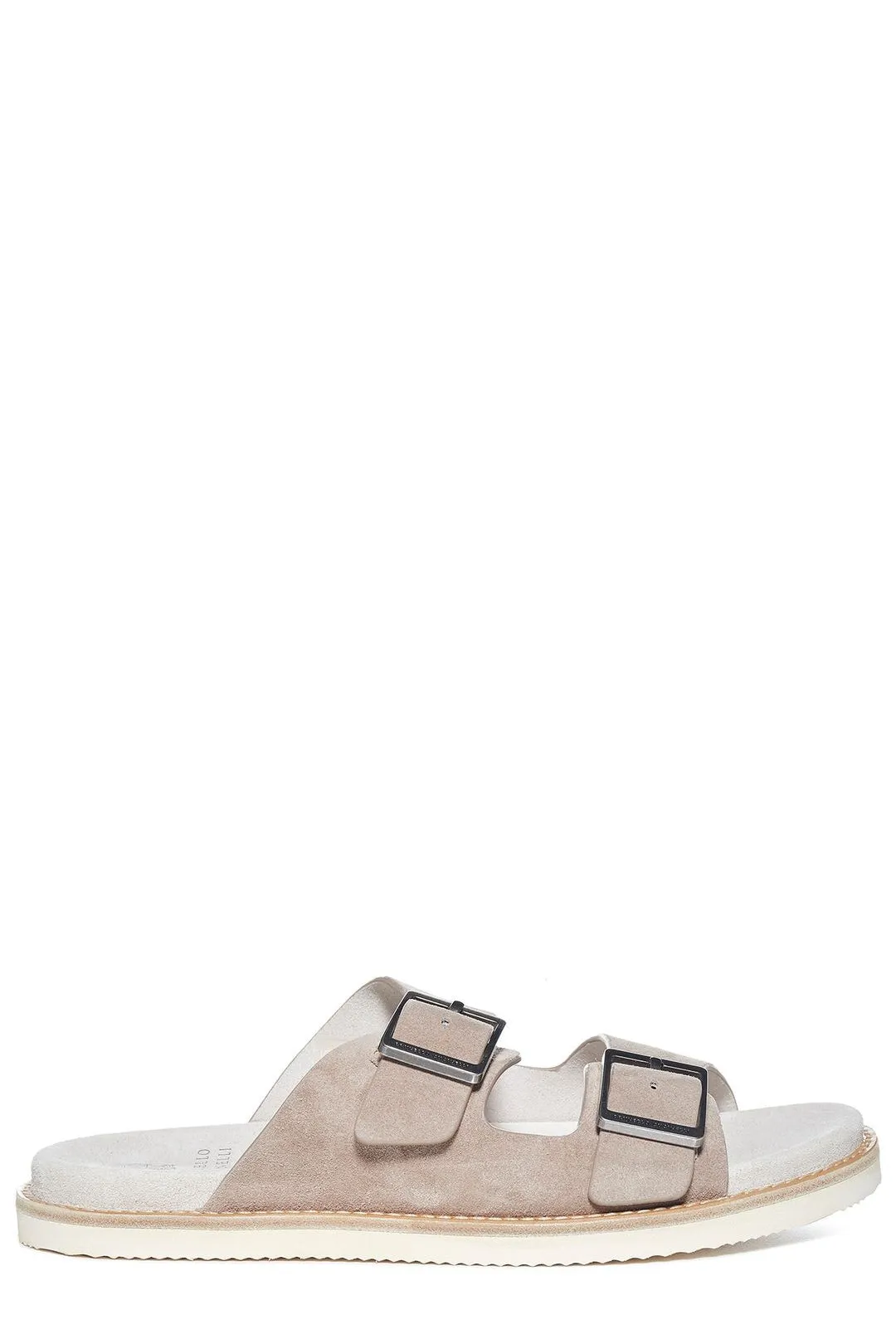 Brunello Cucinelli Open Toe Buckle Slides
