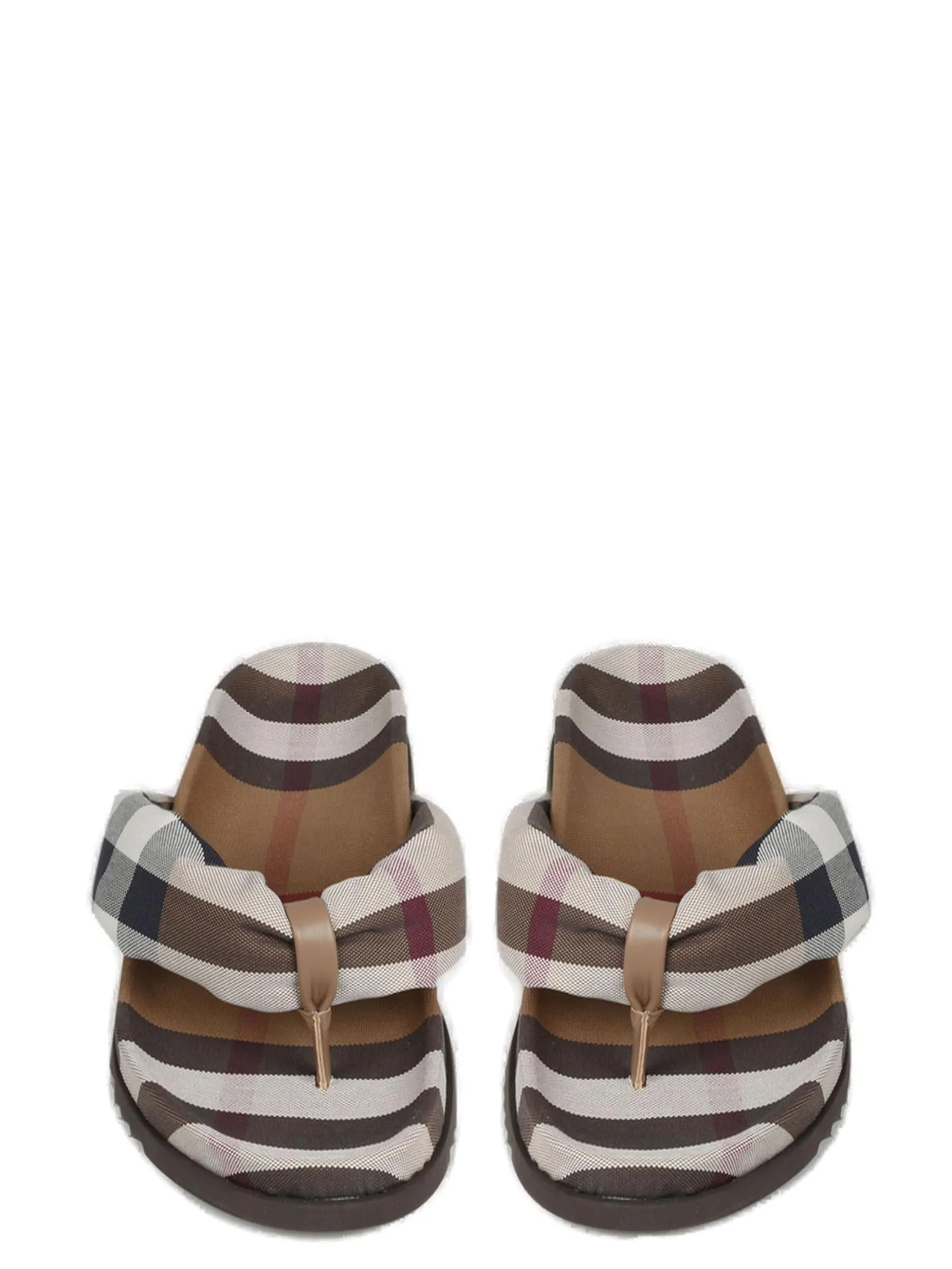 Burberry Checked Pattern Thong Slides