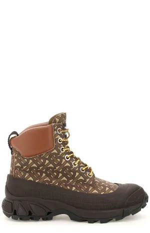 Burberry Monogram Printed Lace-Up Boots