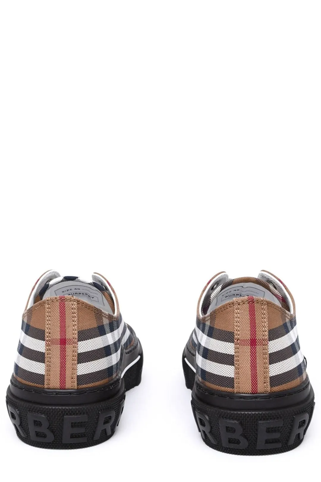 Burberry Vintage Check Pattern Lace Up Sneakers