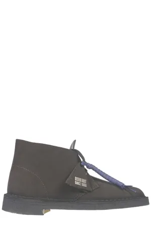 Clarks Round Toe Lace-Up Ankle Boots