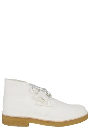 Clarks Round Toe Lace-Up Ankle Boots