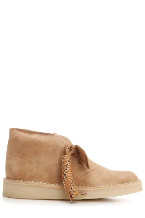 Clarks Round Toe Lace-Up Boots