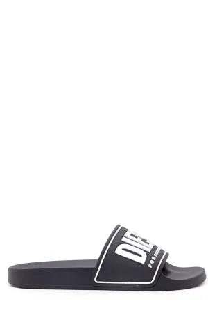 Diesel Logo Embossed Open-Toe Slides