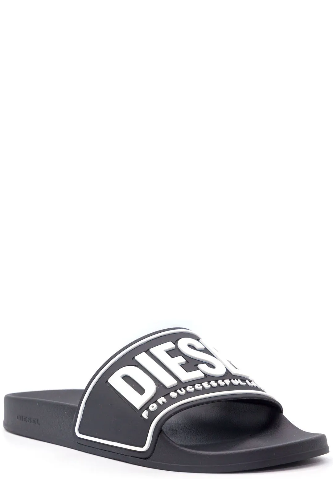 Diesel Logo Embossed Open-Toe Slides