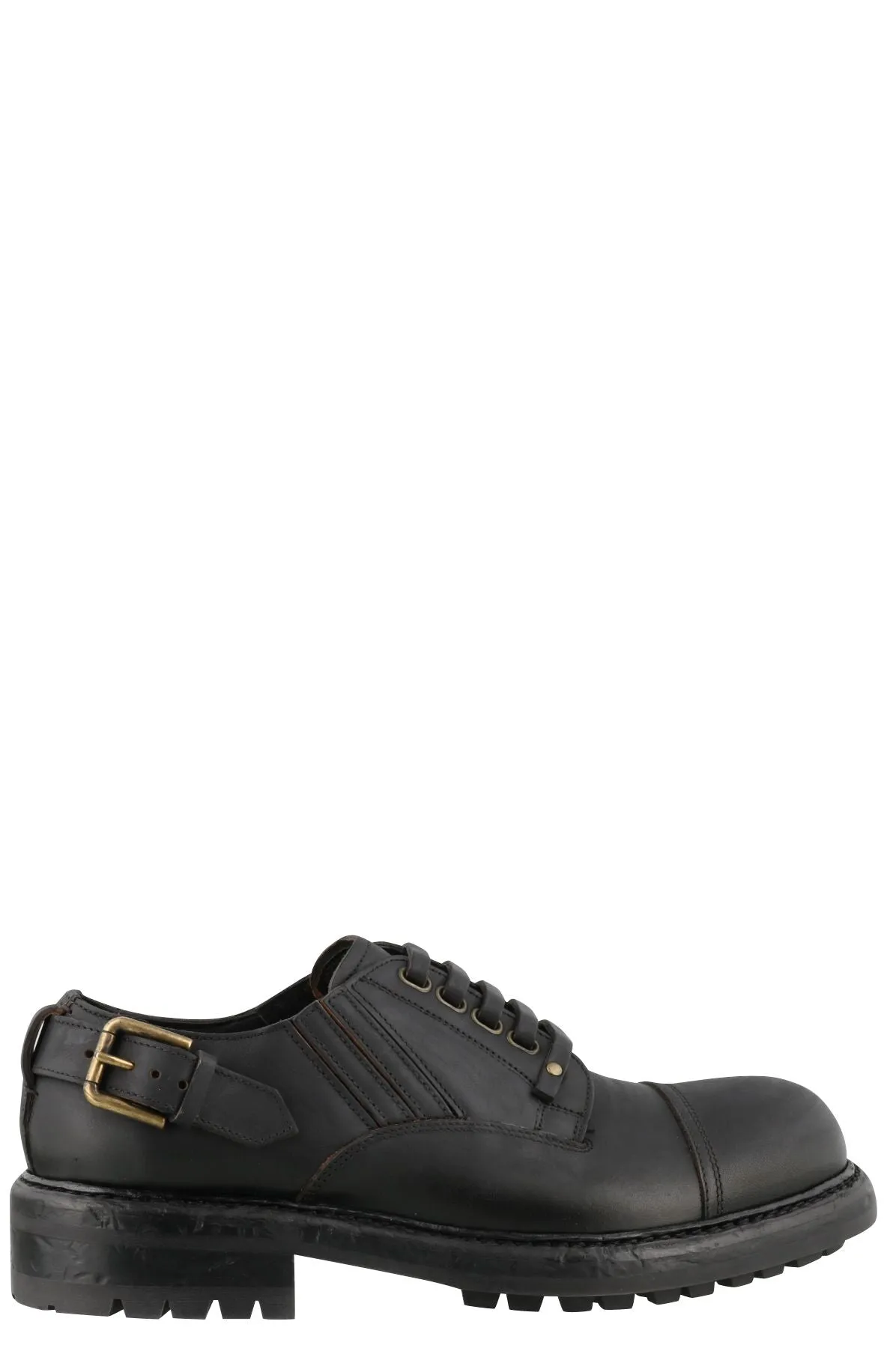 Dolce & Gabbana Lace-Up Buckle Detail Derby Shoes