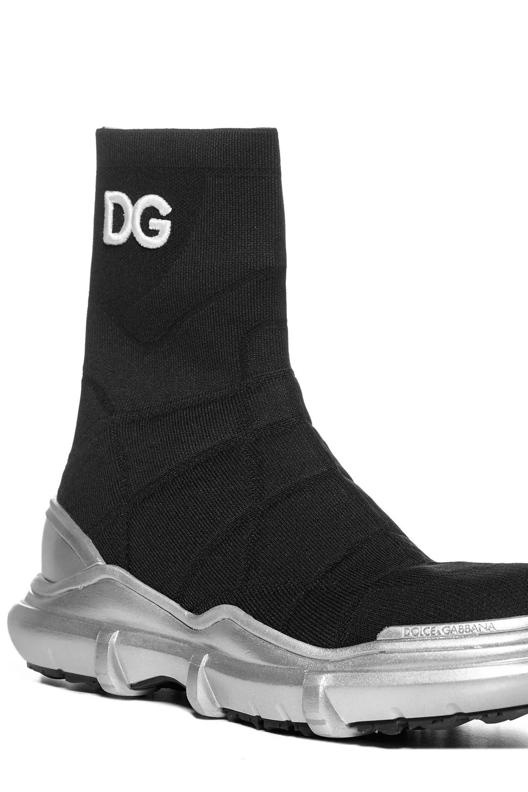 Dolce & Gabbana Log Embroidered Ankle Boots