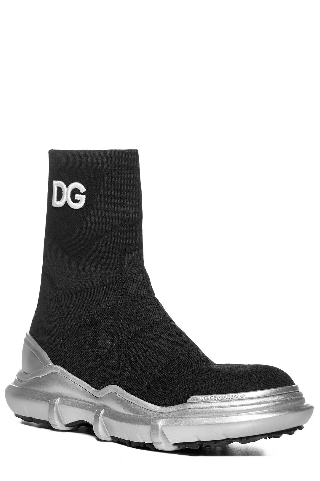 Dolce & Gabbana Log Embroidered Ankle Boots