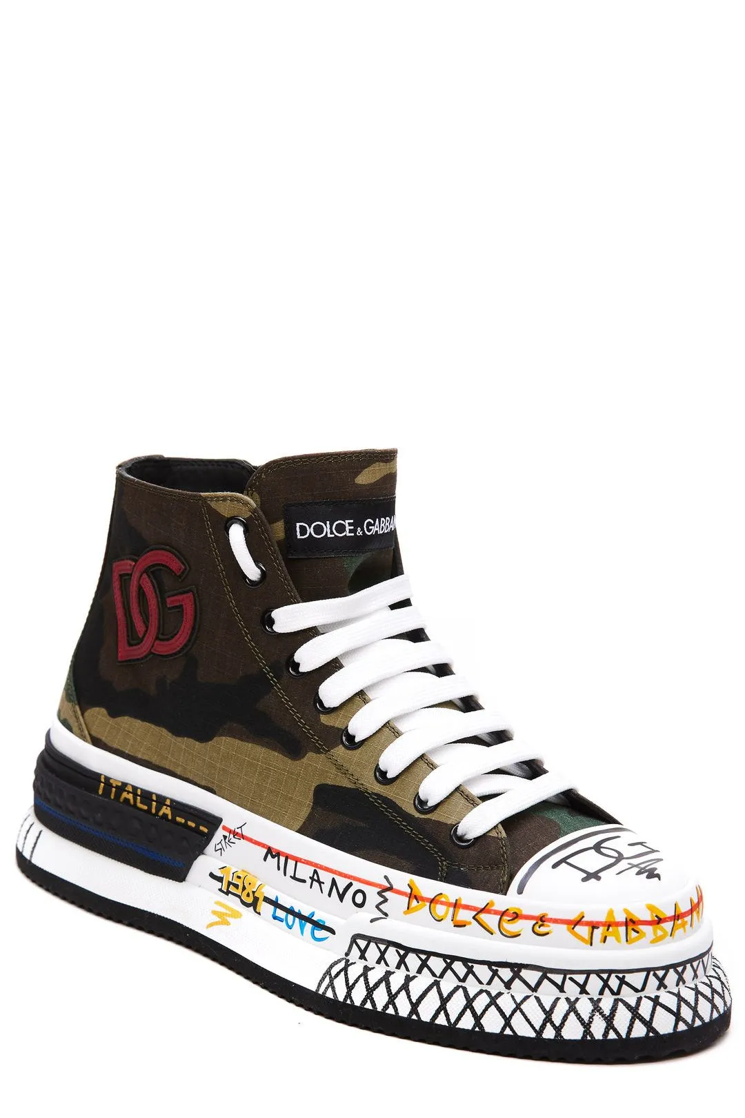 Dolce & Gabbana Logo Patch Lace-Up Sneakers