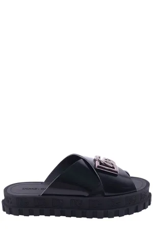 Dolce & Gabbana Logo Plaque Crossover Slides