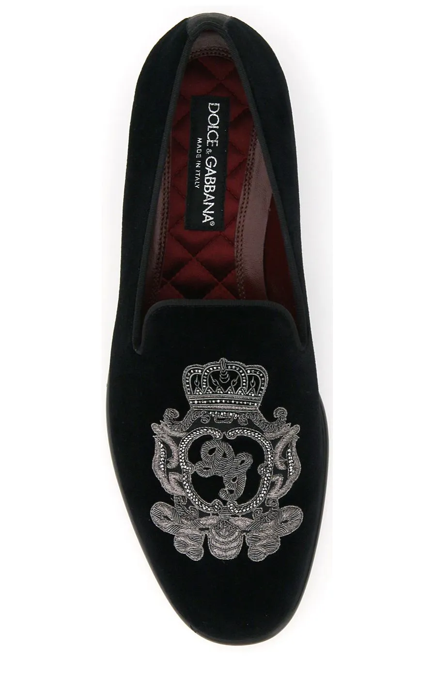 Dolce & Gabbana Monogram Embroidered Loafers