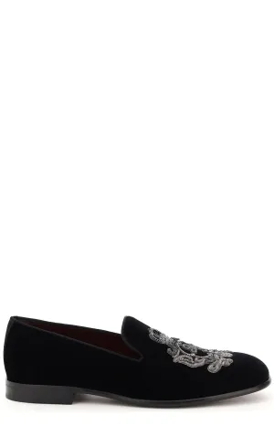 Dolce & Gabbana Monogram Embroidered Loafers