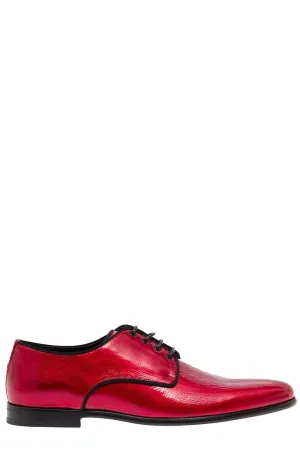 Dolce & Gabbana Patent Lace-Up Derby Shoes