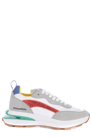 Dsquared 2 Slash Logo Embossed Panelled Sneakers
