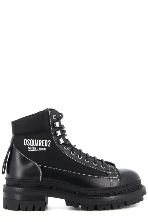 Dsquared2 Logo Printed Panelled Boots