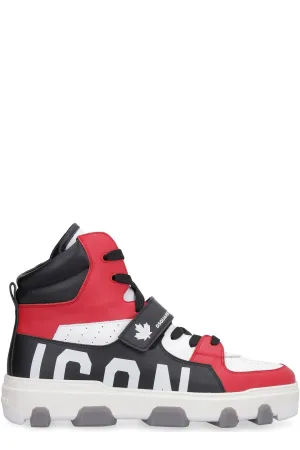 Dsquared2 Slogan Printed High-Top Sneakers