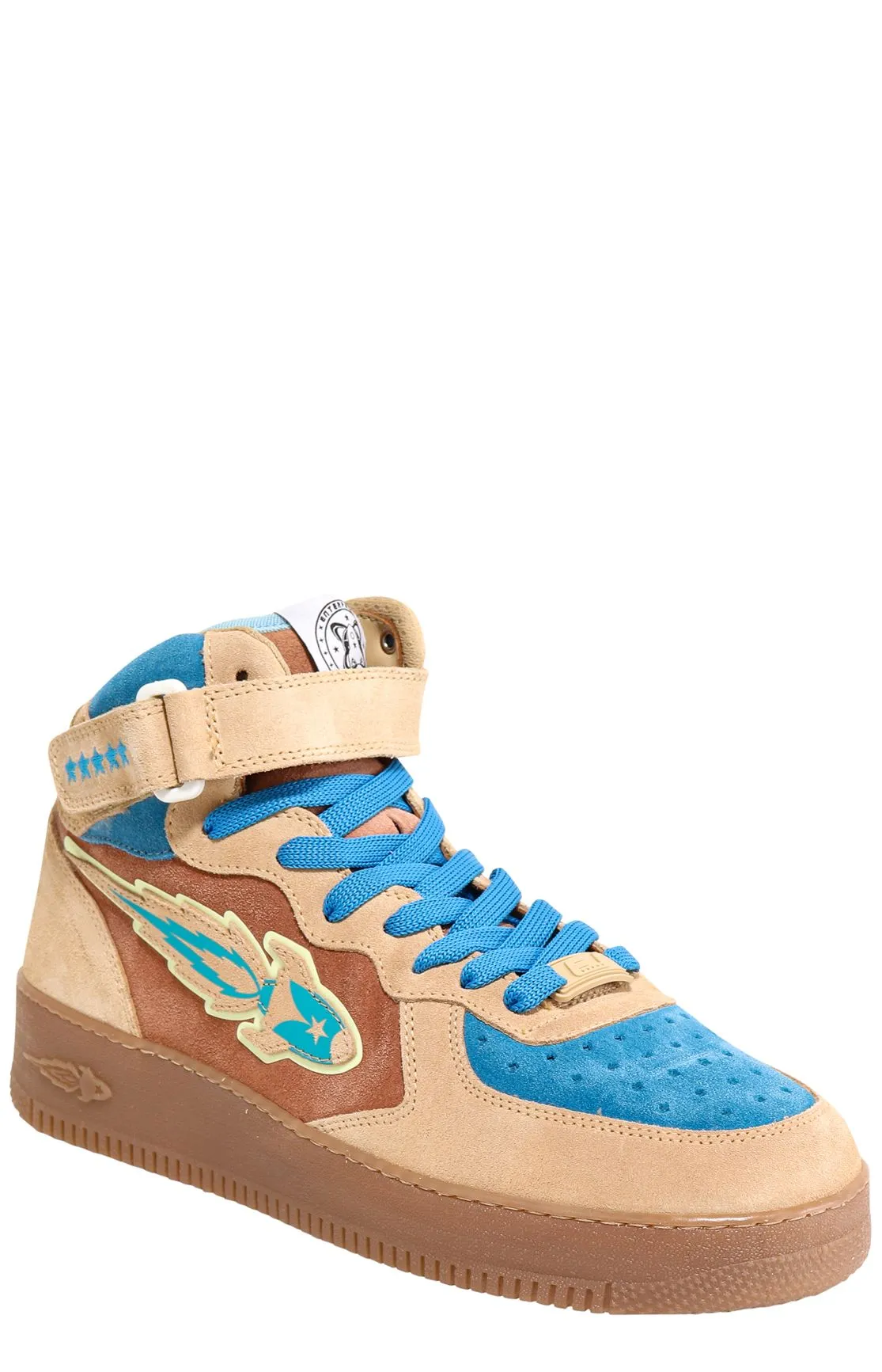 Enterprise Japan Rocket Logo Patched High-Top Sneakers