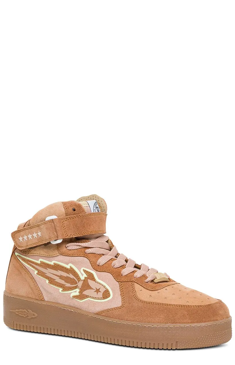 Enterprise Japan Rocket Logo Patched High-Top Sneakers