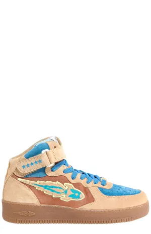 Enterprise Japan Rocket Logo Patched High-Top Sneakers