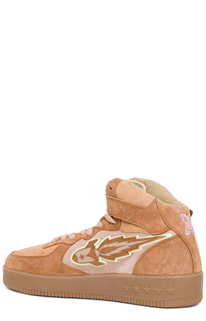 Enterprise Japan Rocket Logo Patched High-Top Sneakers