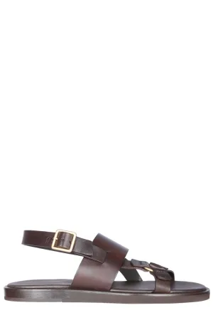 Ermenegildo Zegna Logo Detailed Open Toe Sandals