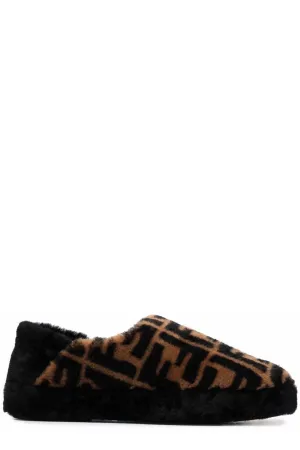 Fendi FF Print Shearling Loafers