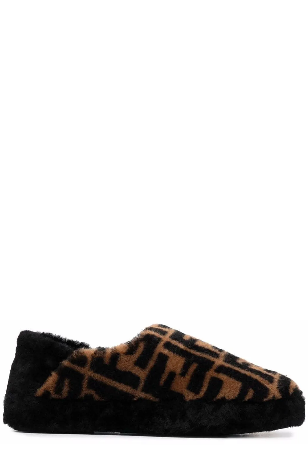 Fendi FF Print Shearling Loafers