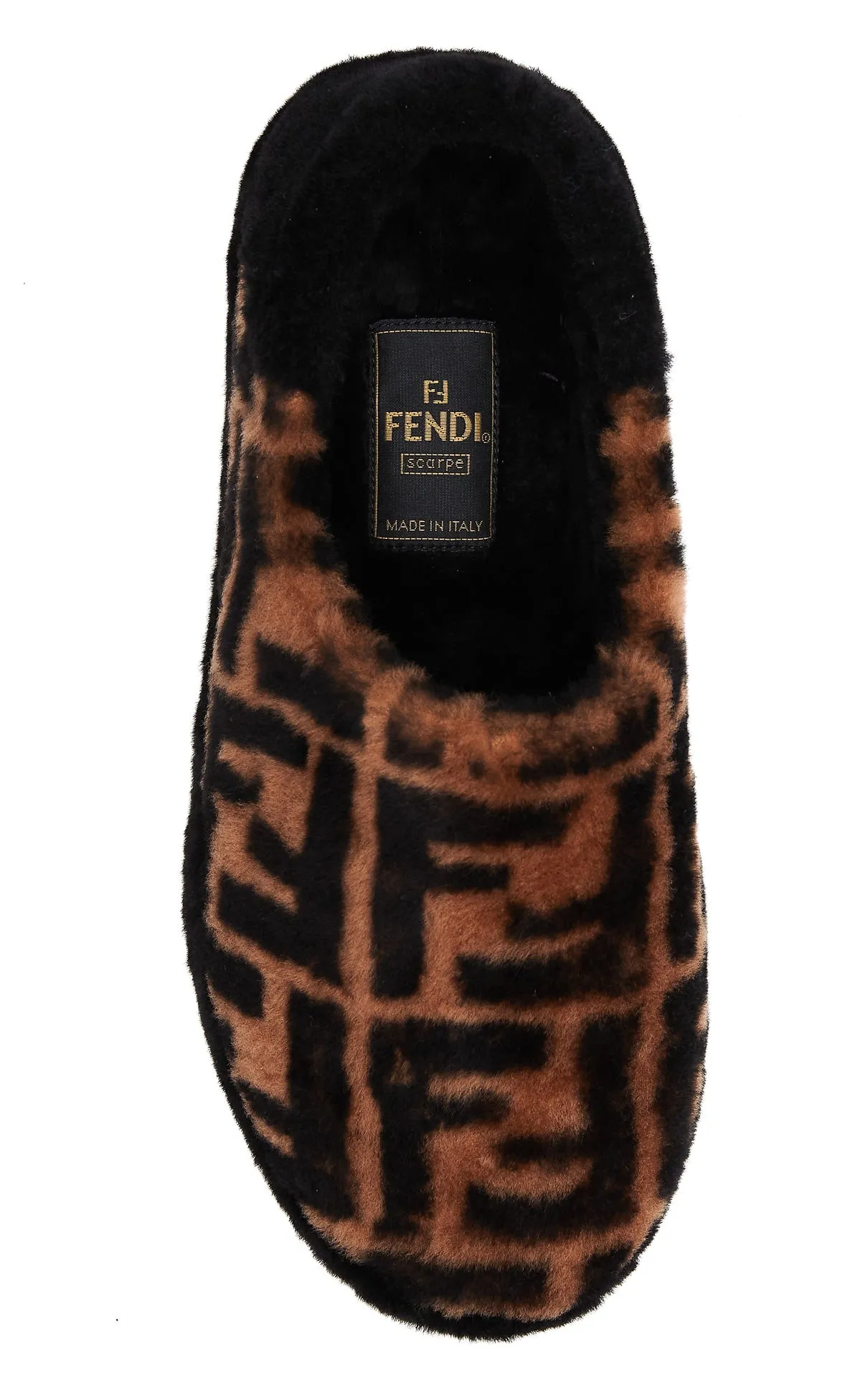 Fendi FF Print Shearling Loafers
