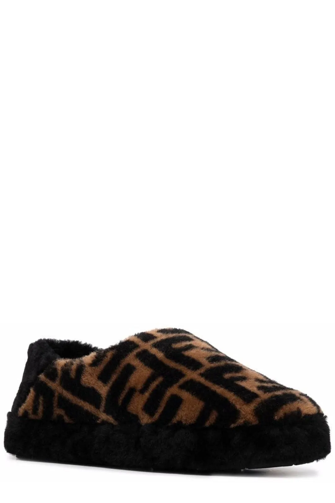 Fendi FF Print Shearling Loafers
