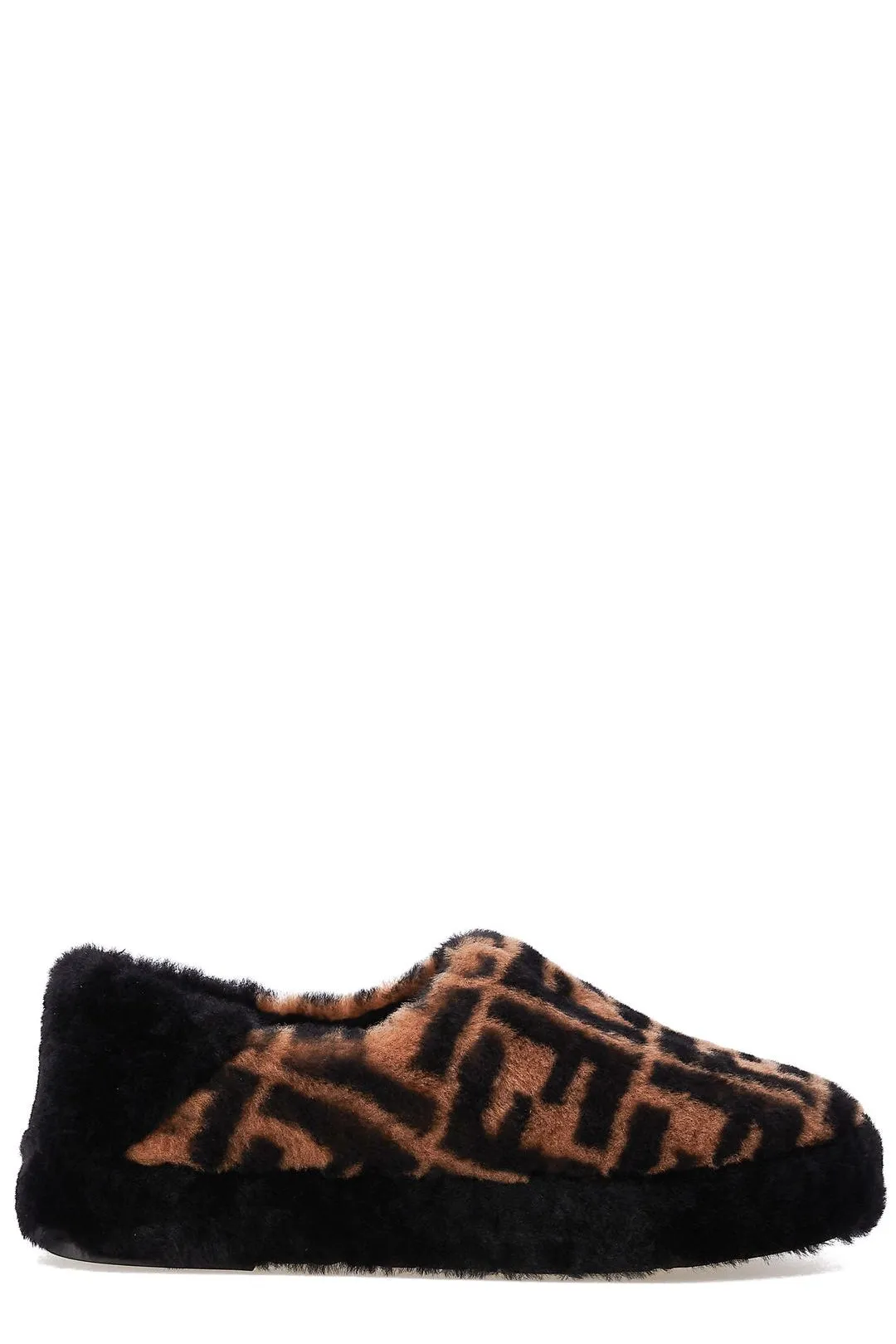 Fendi FF Print Shearling Loafers