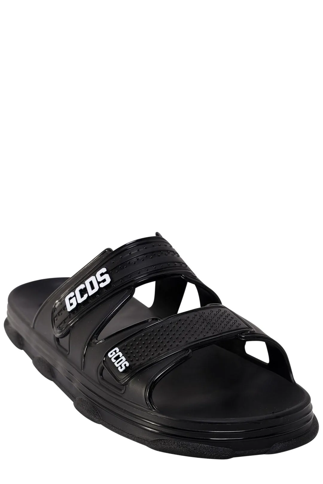 GCDS Logo Print Touch Strap Sandals