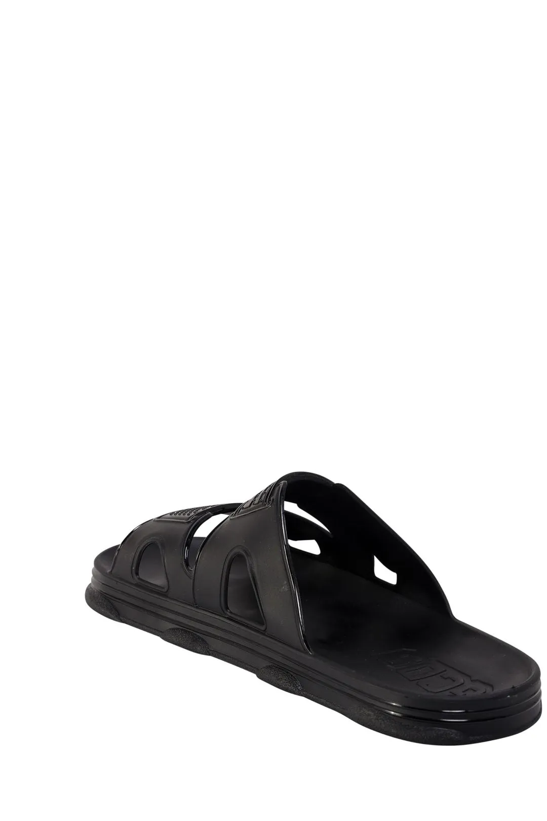 GCDS Logo Print Touch Strap Sandals