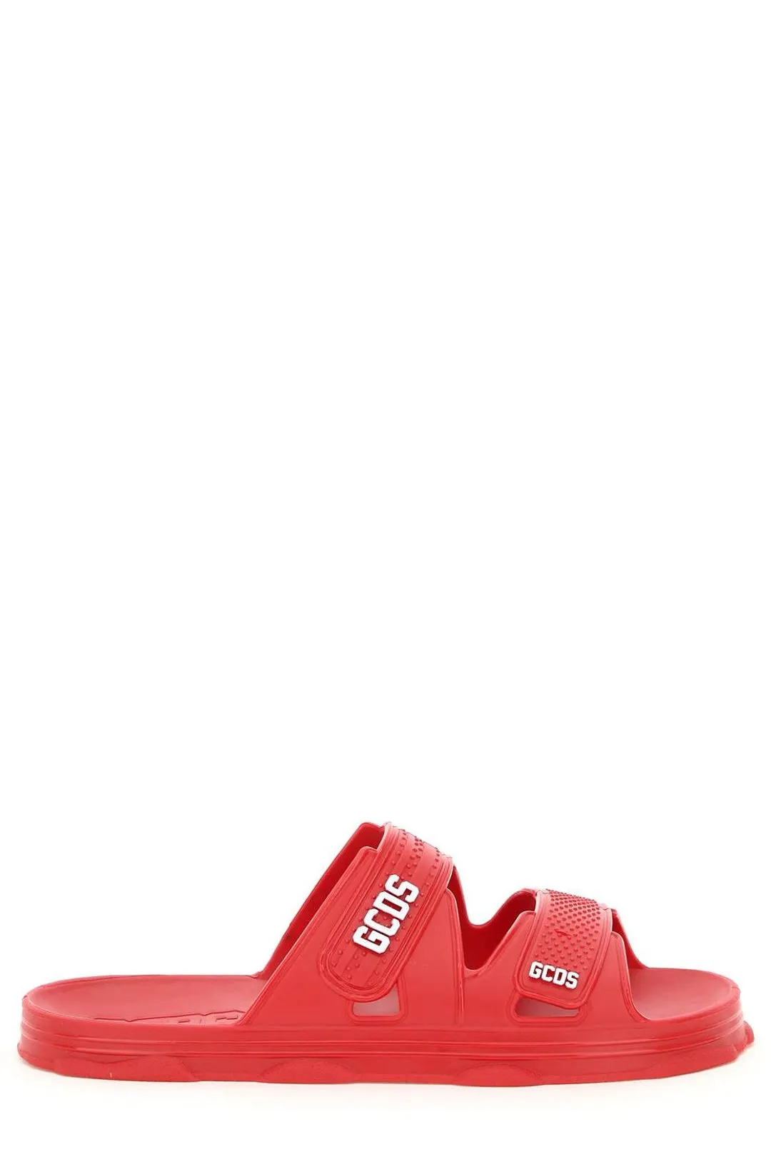 GCDS Logo Print Touch Strap Sandals
