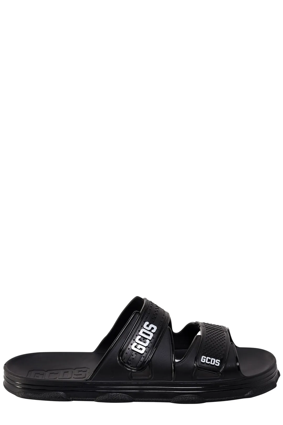 GCDS Logo Print Touch Strap Sandals