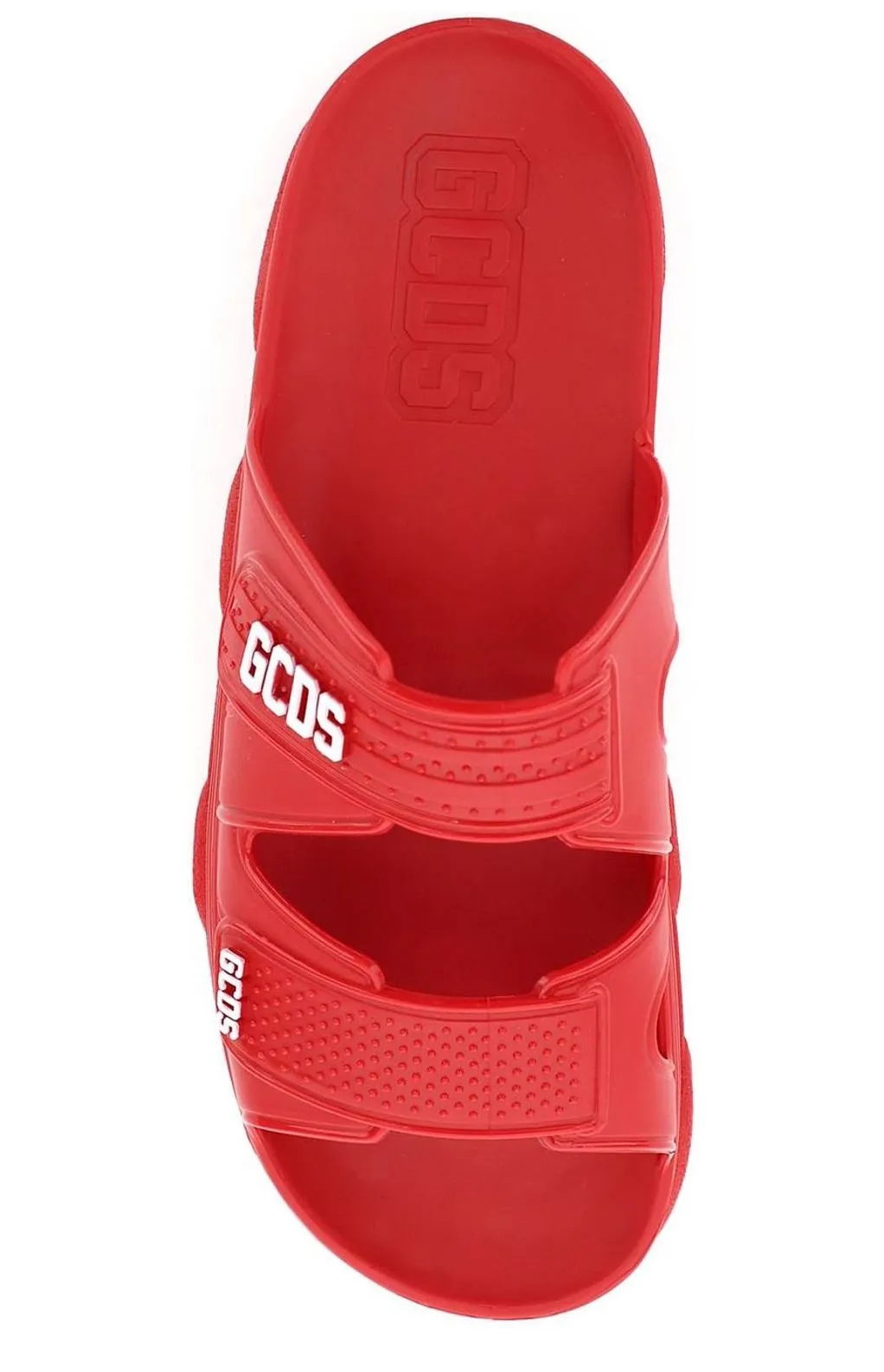 GCDS Logo Print Touch Strap Sandals