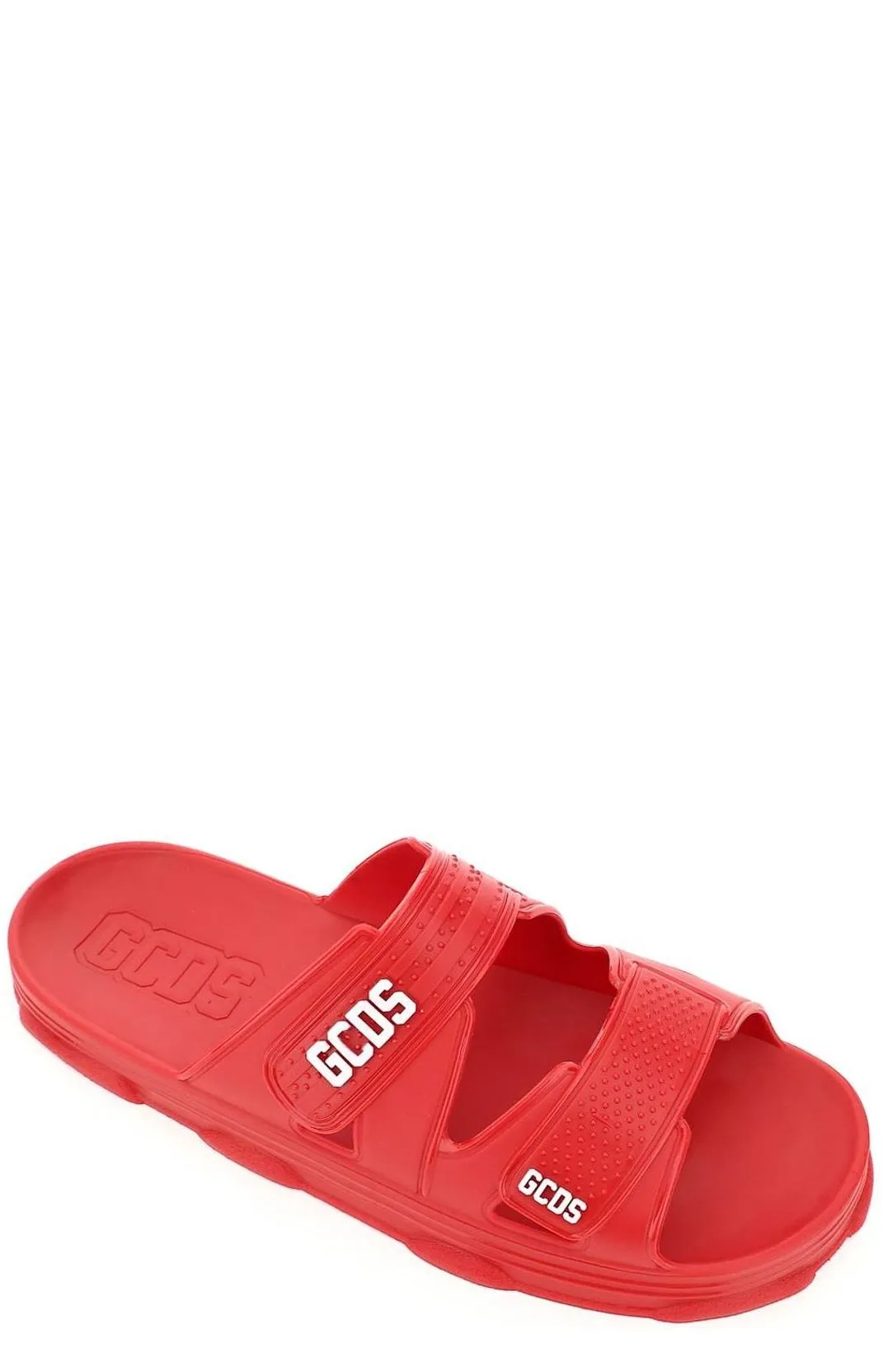 GCDS Logo Print Touch Strap Sandals