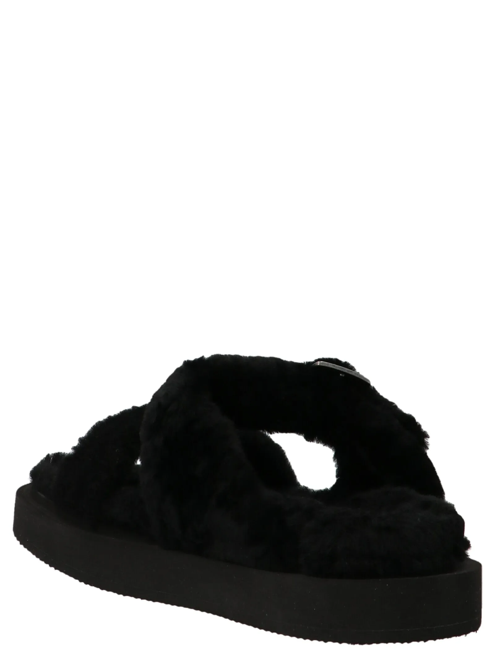 Giuseppe Zanotti Furry Buckled Slip On Sandals
