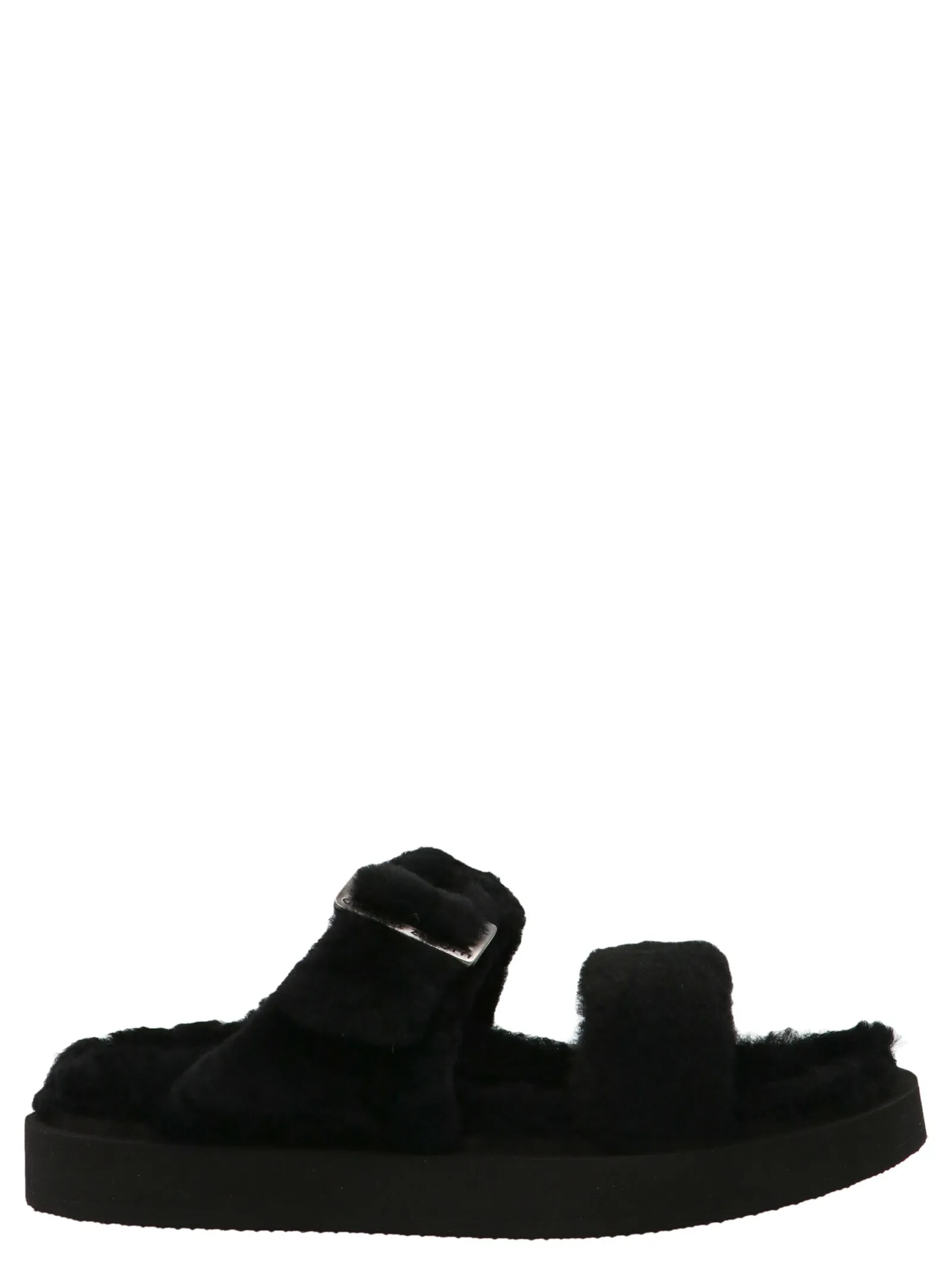 Giuseppe Zanotti Furry Buckled Slip On Sandals