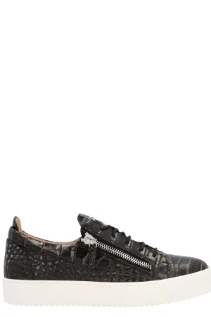 Giuseppe Zanotti Zip-Detailed Lace Up Sneakers
