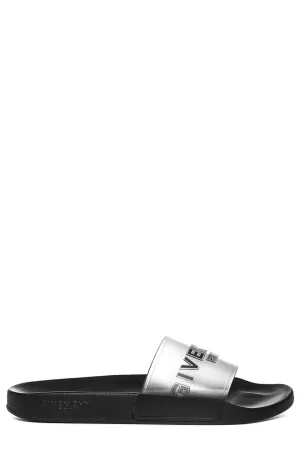 Givenchy Paris Logo Embossed Flat Sandals