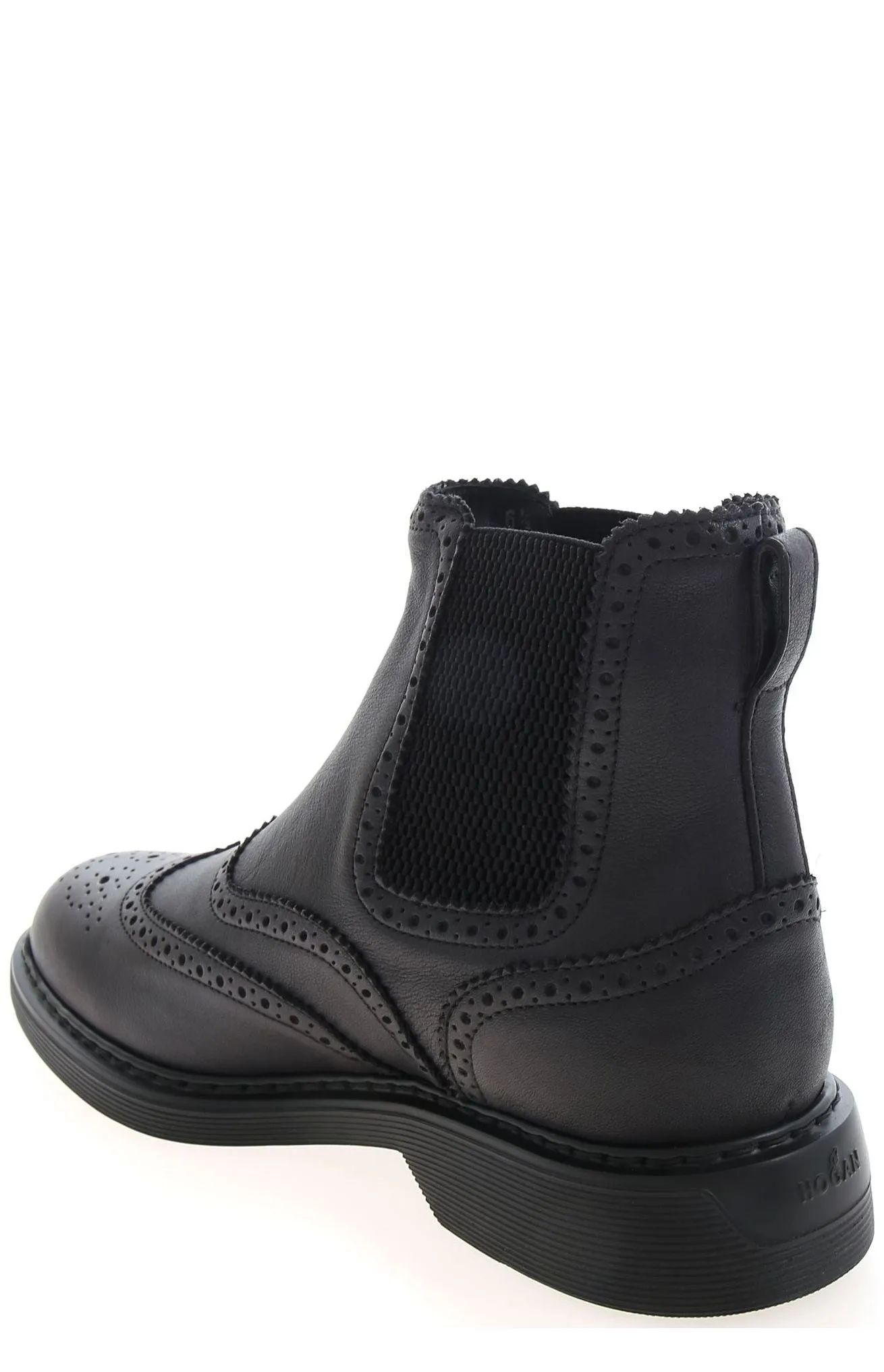 Hogan Perforated-Detailed Ankle Boots