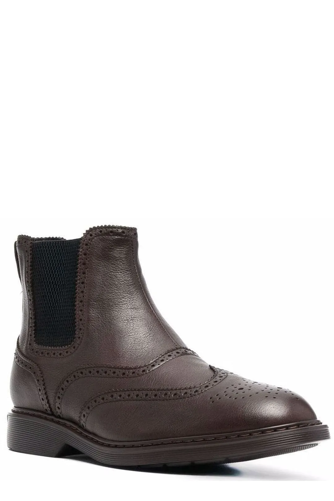 Hogan Perforated-Detailed Ankle Boots